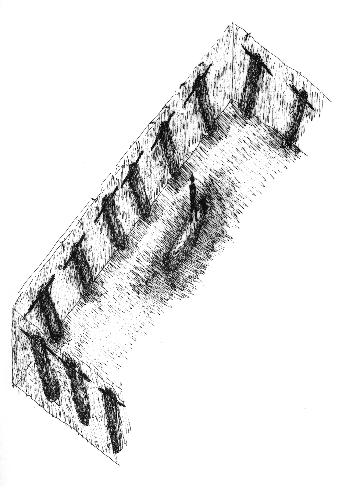 Dessin, rotring sur papier calque, 21 x 29,7 cm
